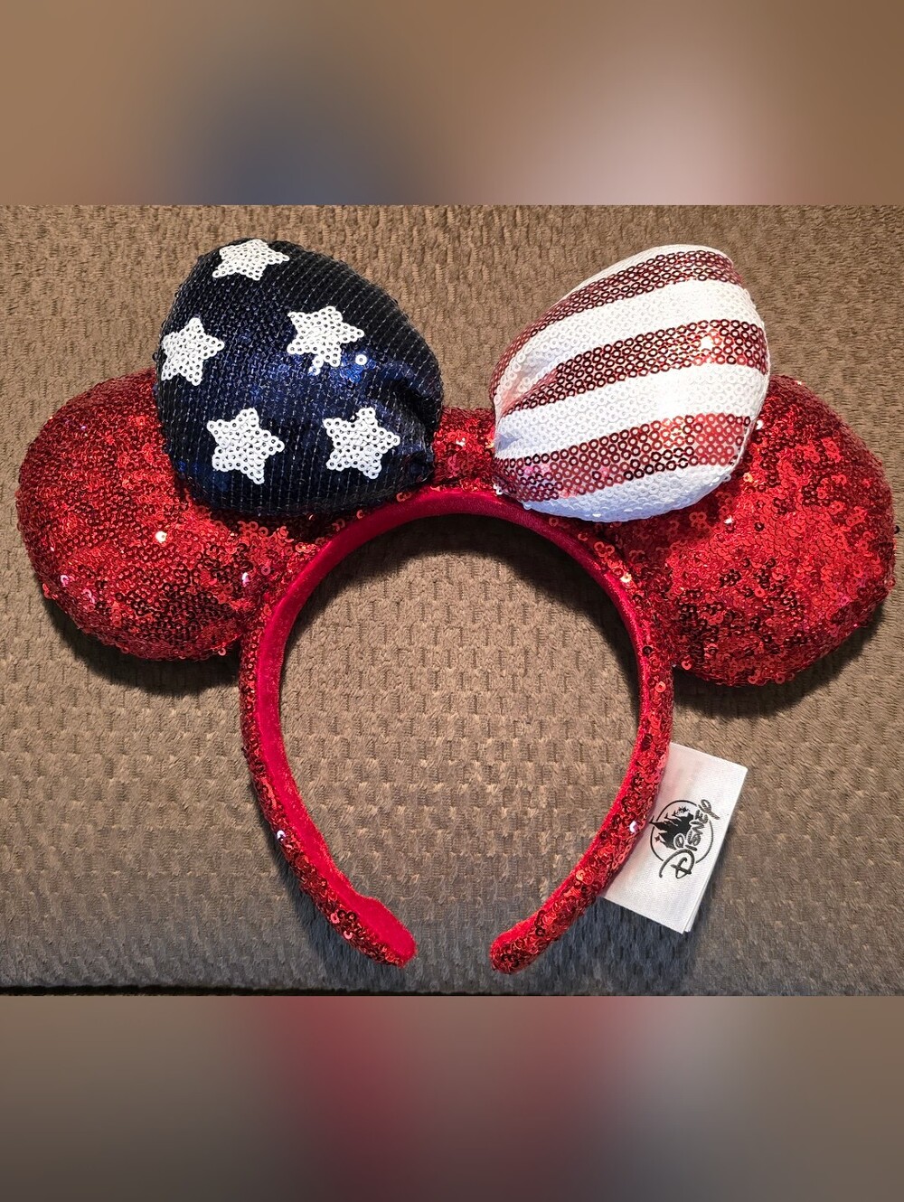 Disney Minnie Ears Headband - Patriotic Red, White & Blue - Picture 1 of 5